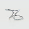 Fashion Geometric Double Zshaped 925 Silver Zirconium Ring