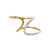 Fashion Geometric Double Zshaped 925 Silver Zirconium Ring