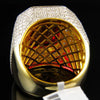 Fashion Geometric Drop Shape Diamond Ring In Brass And White Steel For Women And Unisex Jewelry