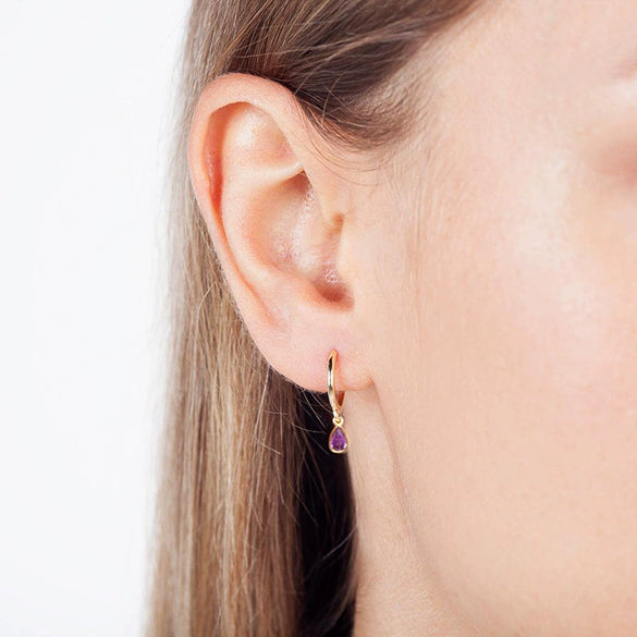 Fashion Geometric Drop Shape Zircon Earrings For Women With Silver Needle Copper Electroplated Colored Stone Design