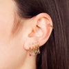 Fashion Geometric Drop Shape Zircon Earrings For Women With Silver Needle Copper Electroplated Colored Stone Design