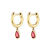 Fashion Geometric Drop Shape Zircon Earrings For Women With Silver Needle Copper Electroplated Colored Stone Design