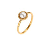 Fashion Geometric Electroplated Titanium Steel Pearl Ring For Women