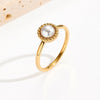 Fashion Geometric Electroplated Titanium Steel Pearl Ring For Women