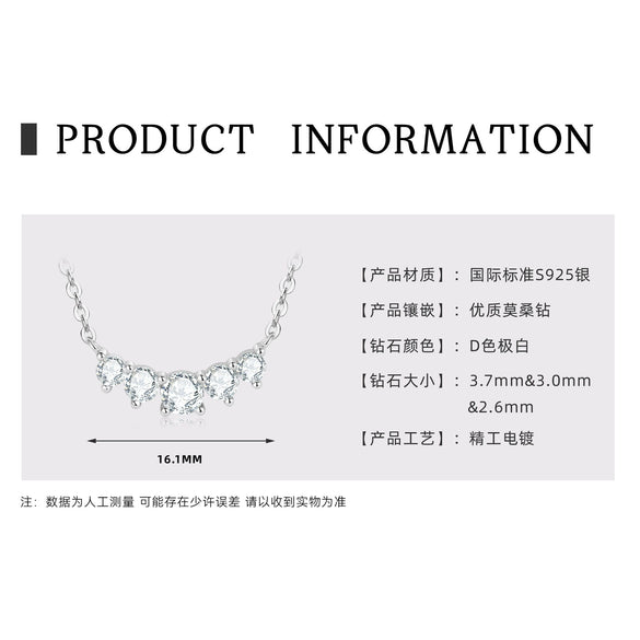 Fashion Geometric Fourleaf Clover Moissanite Pendant Necklace Set With Diamonds S925 Silver Plated K18 Gold For Women