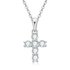 Fashion Geometric Fourleaf Clover Moissanite Pendant Necklace Set With Diamonds S925 Silver Plated K18 Gold For Women