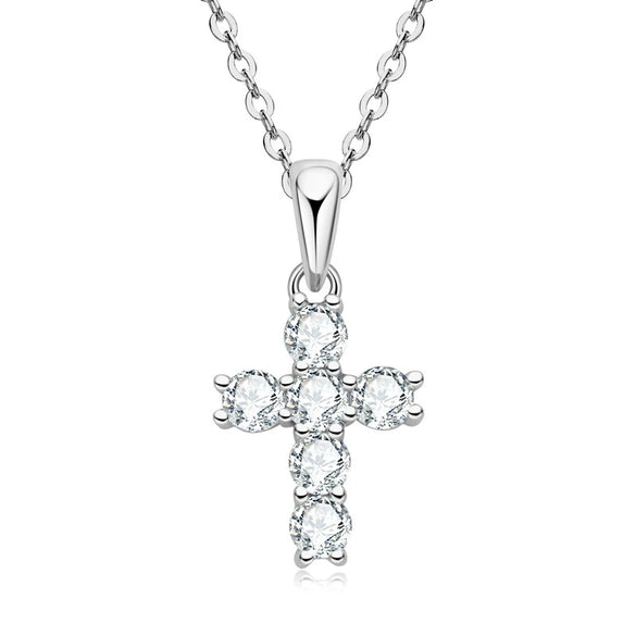 Fashion Geometric Fourleaf Clover Moissanite Pendant Necklace Set With Diamonds S925 Silver Plated K18 Gold For Women