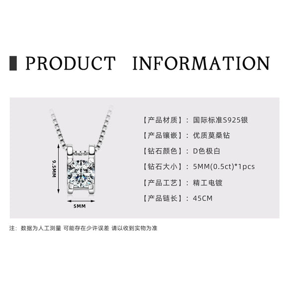Fashion Geometric Fourleaf Clover Moissanite Pendant Necklace Set With Diamonds S925 Silver Plated K18 Gold For Women