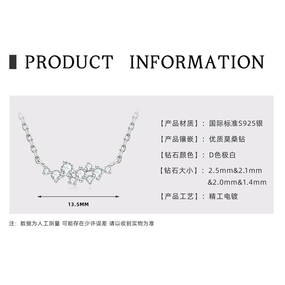 Fashion Geometric Fourleaf Clover Moissanite Pendant Necklace Set With Diamonds S925 Silver Plated K18 Gold For Women