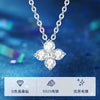 Fashion Geometric Fourleaf Clover Moissanite Pendant Necklace Set With Diamonds S925 Silver Plated K18 Gold For Women