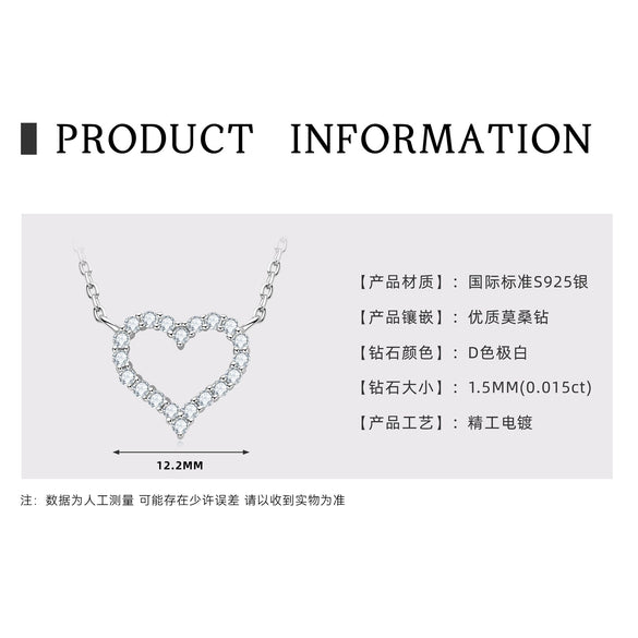 Fashion Geometric Fourleaf Clover Moissanite Pendant Necklace Set With Diamonds S925 Silver Plated K18 Gold For Women