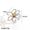Fashion Geometric Hollow Line Flower Stainless Steel And Titanium Steel Earrings With Electroplating For Women