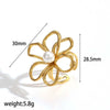 Fashion Geometric Hollow Line Flower Stainless Steel And Titanium Steel Earrings With Electroplating For Women