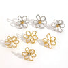 Fashion Geometric Hollow Line Flower Stainless Steel And Titanium Steel Earrings With Electroplating For Women