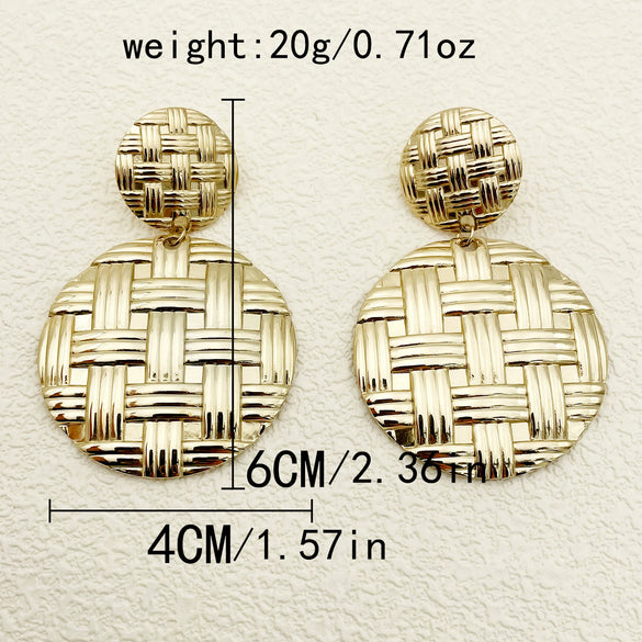Fashion Geometric Hollow Stainless Steel Goldplated Flower Earrings
