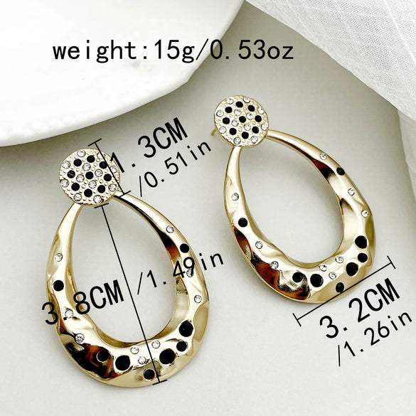 Fashion Geometric Hollow Stainless Steel Goldplated Flower Earrings