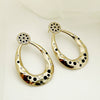 Fashion Geometric Hollow Stainless Steel Goldplated Flower Earrings