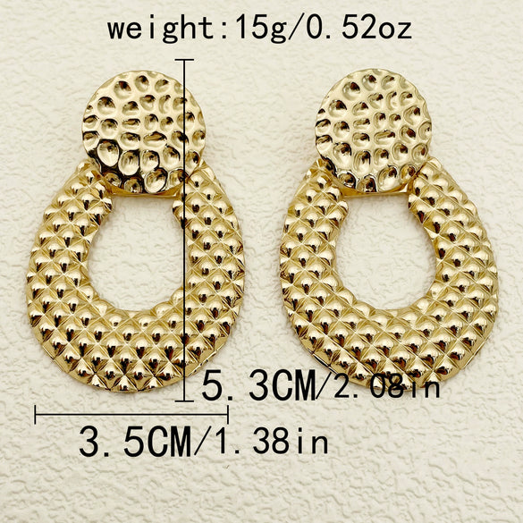Fashion Geometric Hollow Stainless Steel Goldplated Flower Earrings