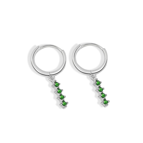 Fashion Geometric Inlaid Diamond Style S925 Sterling Silver Circle Earrings For Women With Modern Minimalist Design