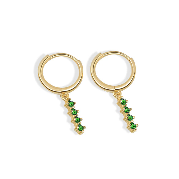 Fashion Geometric Inlaid Diamond Style S925 Sterling Silver Circle Earrings For Women With Modern Minimalist Design