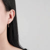 Fashion Geometric Inlaid Diamond Style S925 Sterling Silver Circle Earrings For Women With Modern Minimalist Design