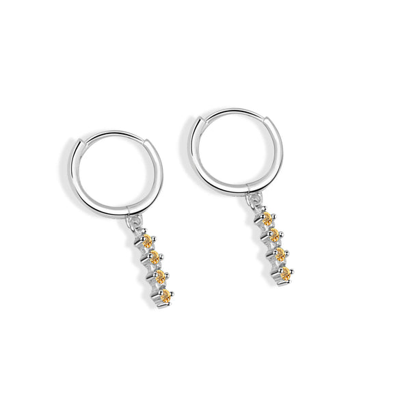 Fashion Geometric Inlaid Diamond Style S925 Sterling Silver Circle Earrings For Women With Modern Minimalist Design