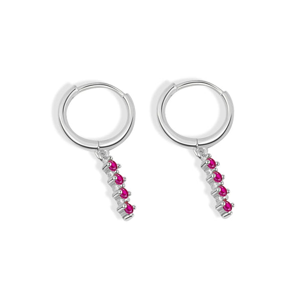 Fashion Geometric Inlaid Diamond Style S925 Sterling Silver Circle Earrings For Women With Modern Minimalist Design