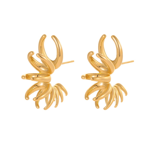 Fashion Geometric Irregular Lines Stainless Steel Electroplated Women's Earrings