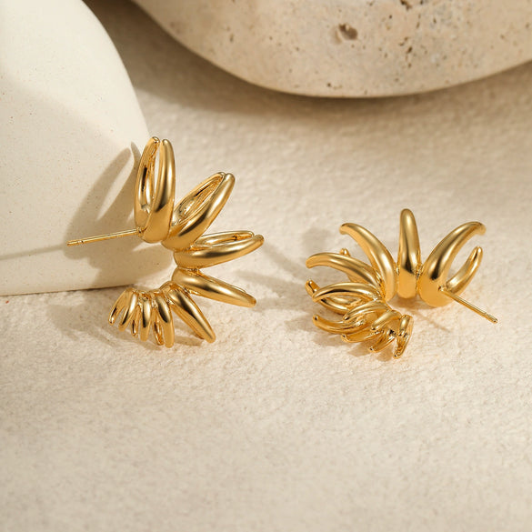 Fashion Geometric Irregular Lines Stainless Steel Electroplated Women's Earrings