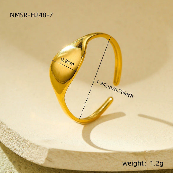 Fashion Geometric Irregular Titanium Steel Electroplated Women's Ring
