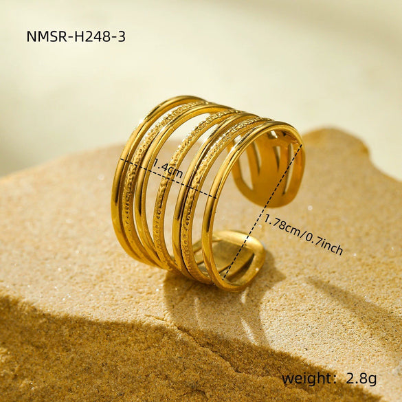 Fashion Geometric Irregular Titanium Steel Electroplated Women's Ring