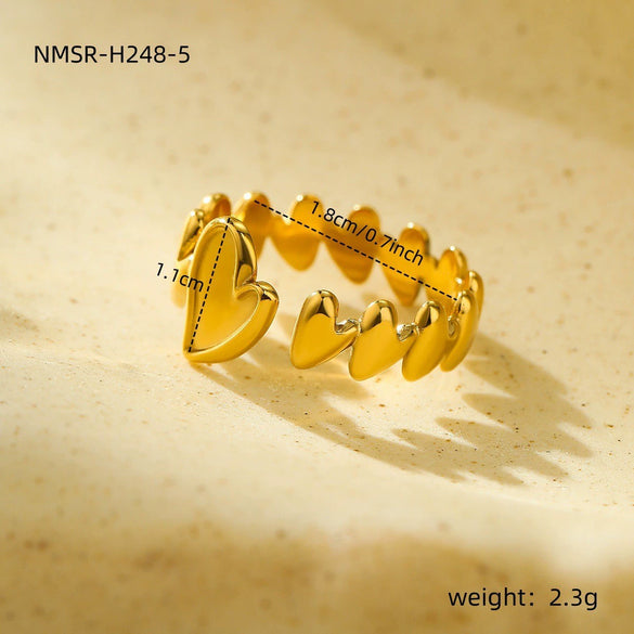 Fashion Geometric Irregular Titanium Steel Electroplated Women's Ring