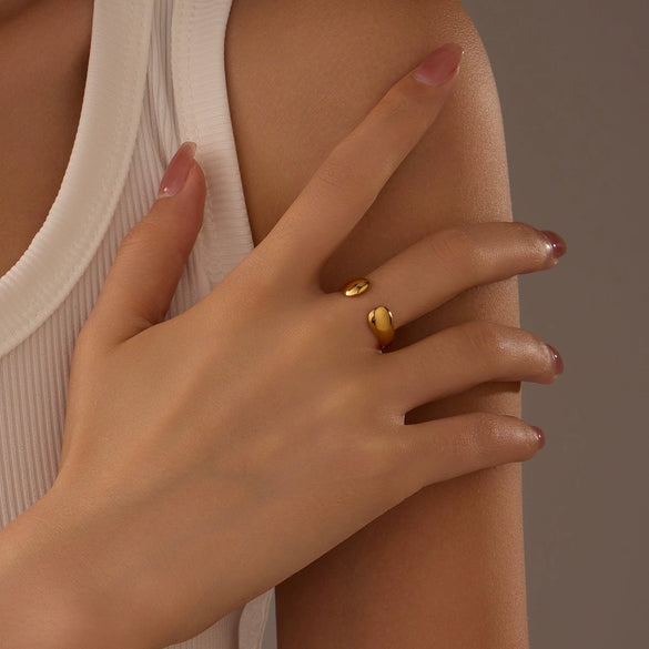 Fashion Geometric Irregular Titanium Steel Electroplated Women's Ring