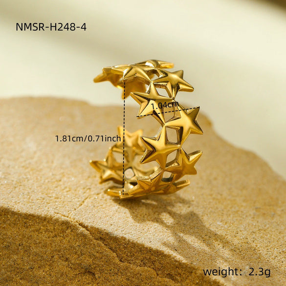Fashion Geometric Irregular Titanium Steel Electroplated Women's Ring