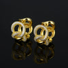 Fashion Geometric Irregular Zircon Twist Earrings Environmental Copper Trendy Ear Buckle Jewelry For Women