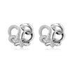 Fashion Geometric Irregular Zircon Twist Earrings Environmental Copper Trendy Ear Buckle Jewelry For Women