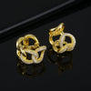 Fashion Geometric Irregular Zircon Twist Earrings Environmental Copper Trendy Ear Buckle Jewelry For Women