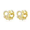 Fashion Geometric Irregular Zircon Twist Earrings Environmental Copper Trendy Ear Buckle Jewelry For Women