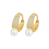 Fashion Geometric Micro Inlaid Zircon Sterling Silver Earrings With Electroplated Finish