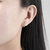 Fashion Geometric Micro Inlaid Zircon Sterling Silver Hoop Earrings With Electroplated Finish