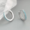 Fashion Geometric Micro Inlaid Zircon Sterling Silver Hoop Earrings With Electroplated Finish