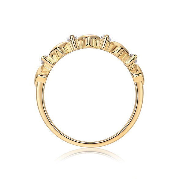 Fashion Geometric Moissanite Inlaid 925 Silver Ring For Women