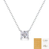 Fashion Geometric Moissanite Inlaid 925 Silver Women's Necklace