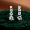 Fashion Geometric Moissanite 925 Sterling Silver Earrings Set With Diamonds