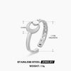 Fashion Geometric Moon Stainless Steel Ring 18K Gold Plated