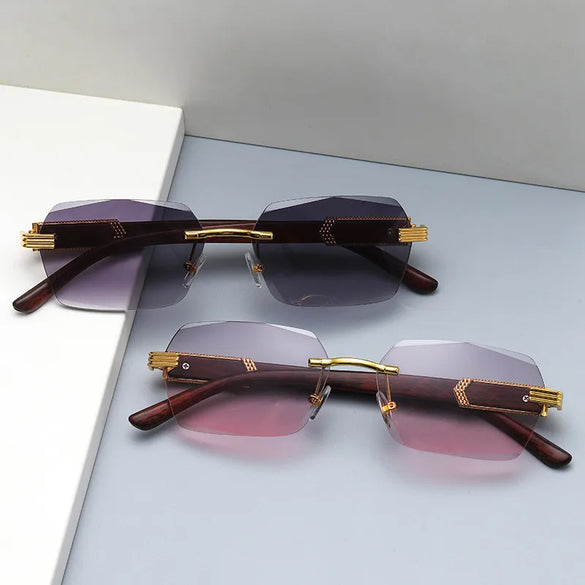 Fashion Geometric Pc Square Frameless Women'S Sunglasses