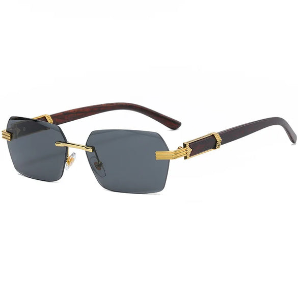 Fashion Geometric Pc Square Frameless Women'S Sunglasses