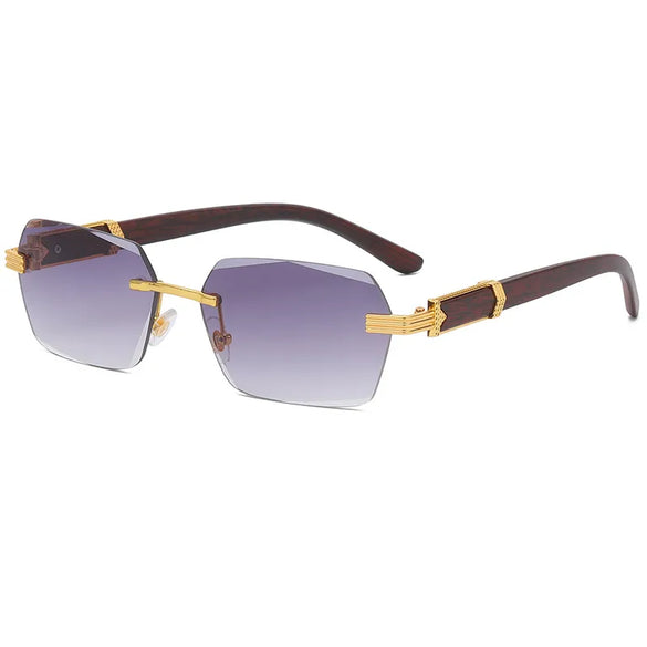 Fashion Geometric Pc Square Frameless Women'S Sunglasses