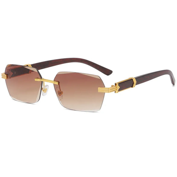 Fashion Geometric Pc Square Frameless Women'S Sunglasses
