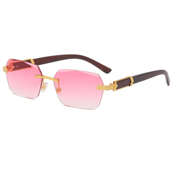 Fashion Geometric Pc Square Frameless Women'S Sunglasses
